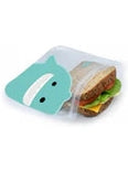 Snack Bag Reusable Shark/Dog Aqua/Grey   21210
