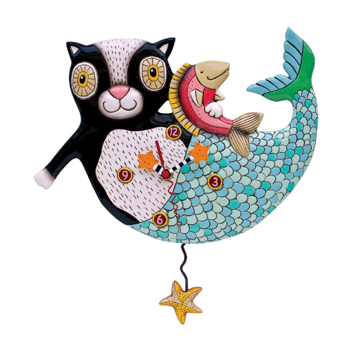 Wall Clock - MerCat - Mermaid Cat - P1552 