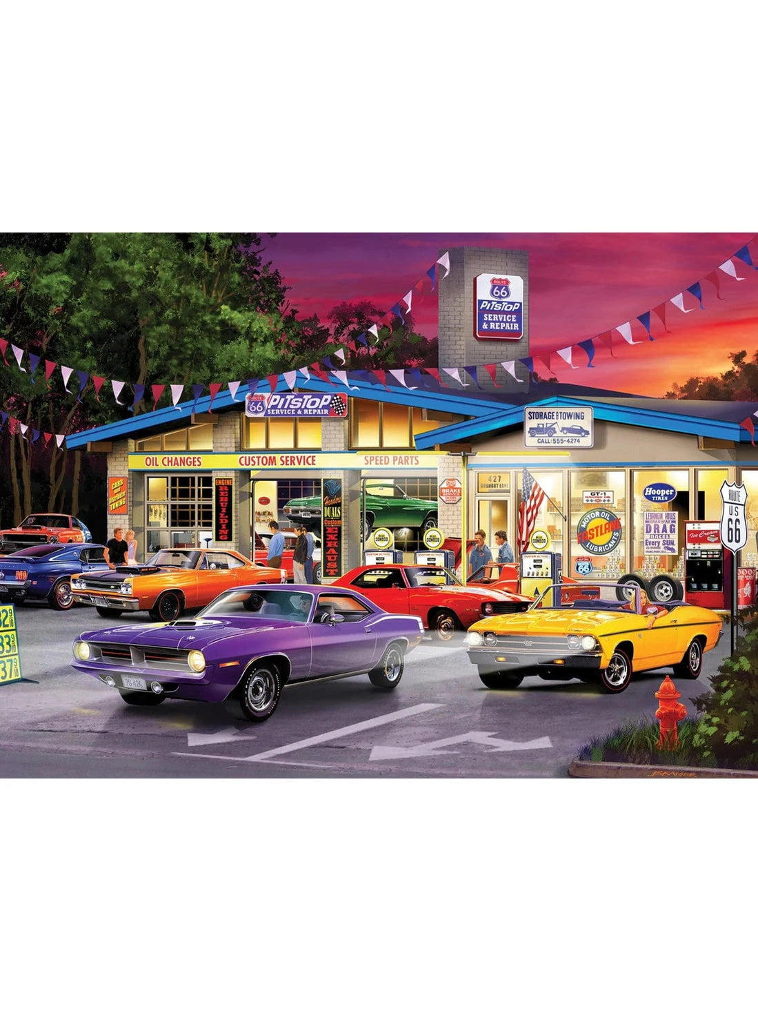 Puzzle 1000 Pc Cruisin Route 66 Pit Stop 72040.01 