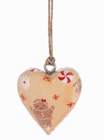 Mini Wooden Hearts Christmas Ornament 4 Styles Mx197487