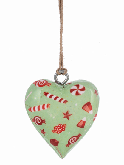 Mini Wooden Hearts Christmas Ornament 4 Styles Mx197487