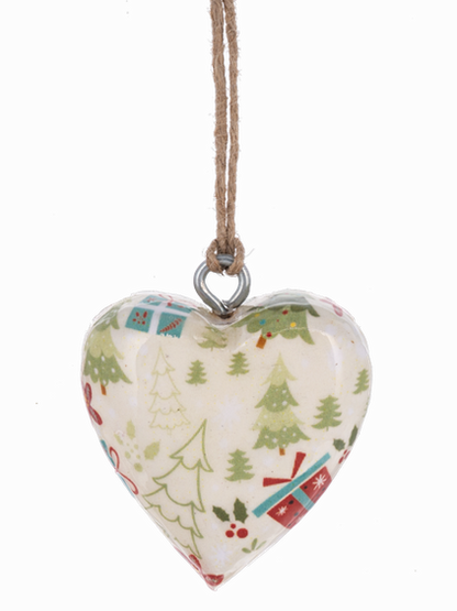Mini Wooden Hearts Christmas Ornament 4 Styles Mx197491