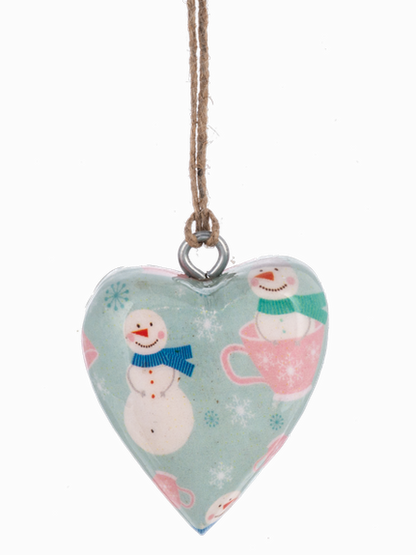 Mini Wooden Hearts Christmas Ornament 4 Styles Mx197491