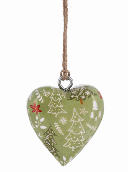 Mini Wooden Hearts Christmas Ornament 4 Styles Mx197491