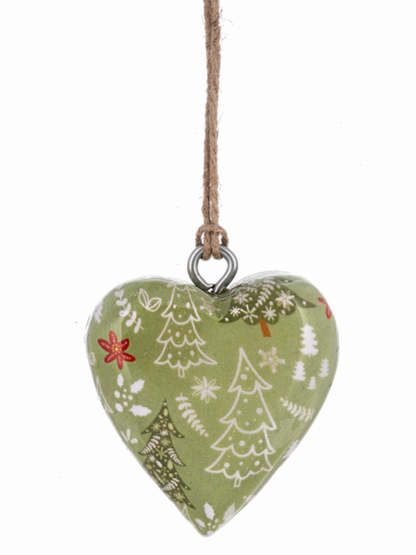 Mini Wooden Hearts Christmas Ornament 4 Styles Mx197491