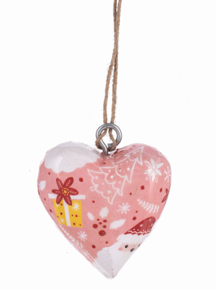 Mini Wooden Hearts Christmas Ornament 4 Styles Mx197491