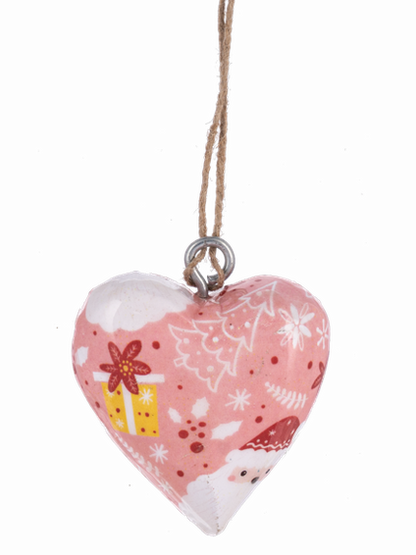 Mini Wooden Hearts Christmas Ornament 4 Styles Mx197491