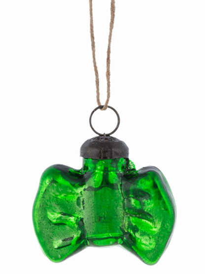 Mini  Bow Glass Christmas Ornament 3 Colors Mx201920
