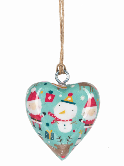 Mini Wooden Hearts Christmas Ornament 4 Styles Mx205545