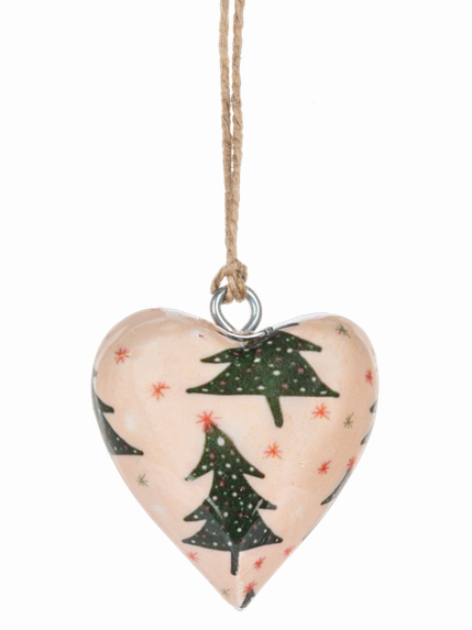 Ganz- Mini Wooden Hearts Christmas Ornament 4 Styles Mx205546
