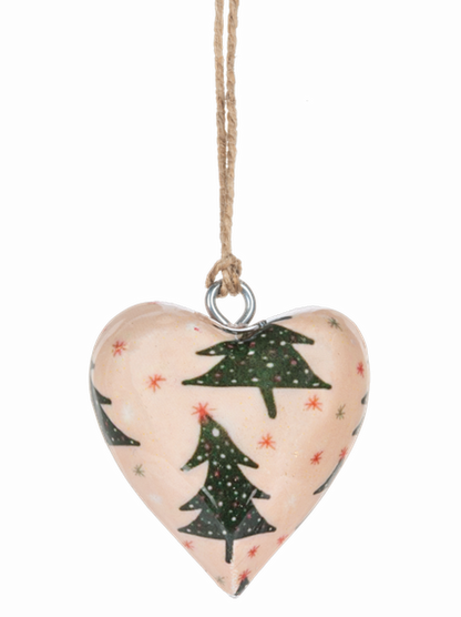 Ganz- Mini Wooden Hearts Christmas Ornament 4 Styles Mx205546