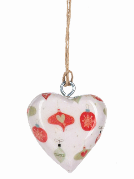 Ganz- Mini Wooden Hearts Christmas Ornament 4 Styles Mx205546
