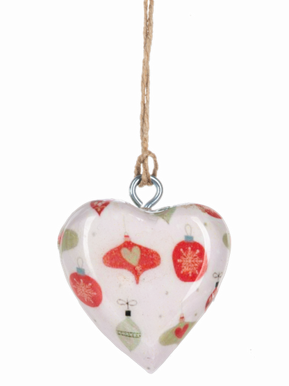Ganz- Mini Wooden Hearts Christmas Ornament 4 Styles Mx205546