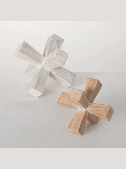 Table Top Decor Geometric Jack 2 Pc Wooden N2880