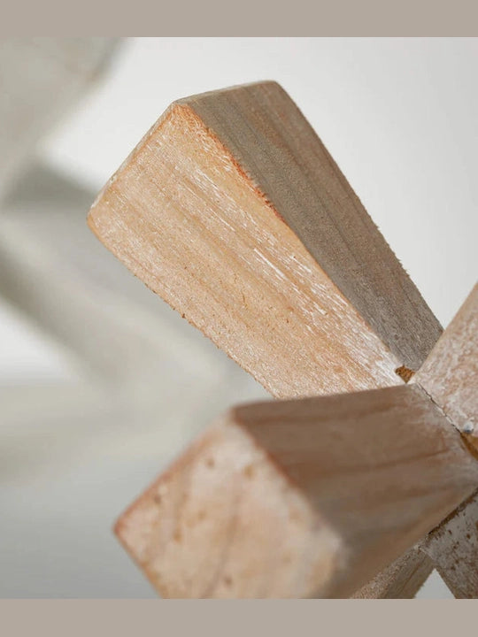 Table Top Decor Geometric Jack 2 Pc Wooden N2880