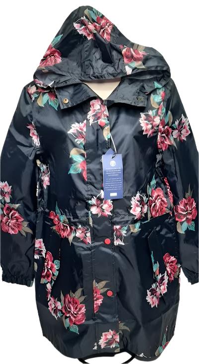 Rain Coat - Navy Flower 