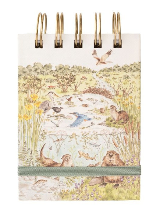 Notebook Spiral River Bank Otter Nature Field 3x5"  Nfn004