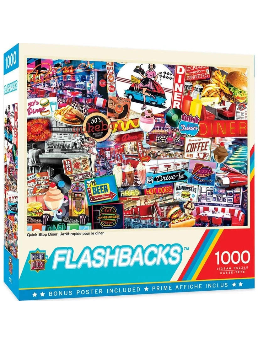 Masterpieces-Puzzle 1000 Pc  Flashbacks Quick Stop Diner 71948 
