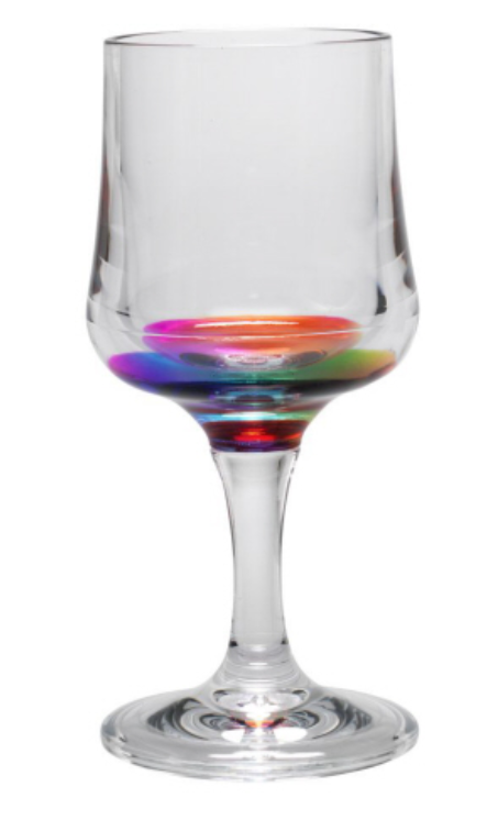 Acrylic Wine Glass - Rainbow - 8oz 