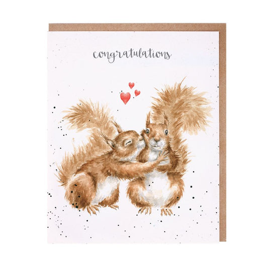 Card - AOC166 - Congratulations - Squirrels in love 