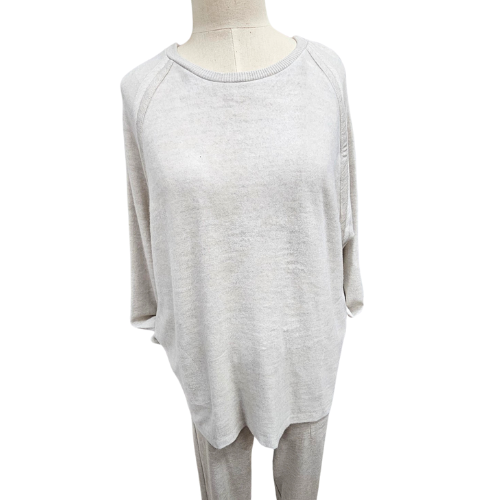 Crewneck Raglan Super Soft Bamboo Brushed Terry Sweatshirt -  Oatmeal   JILL47 