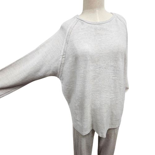 Crewneck Raglan Super Soft Bamboo Brushed Terry Sweatshirt -  Oatmeal   JILL47 