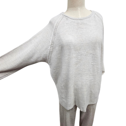 Crewneck Raglan Super Soft Bamboo Brushed Terry Sweatshirt -  Oatmeal   JILL47 