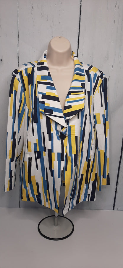 Womens - Striped Jacket Blue, Yellow, White 