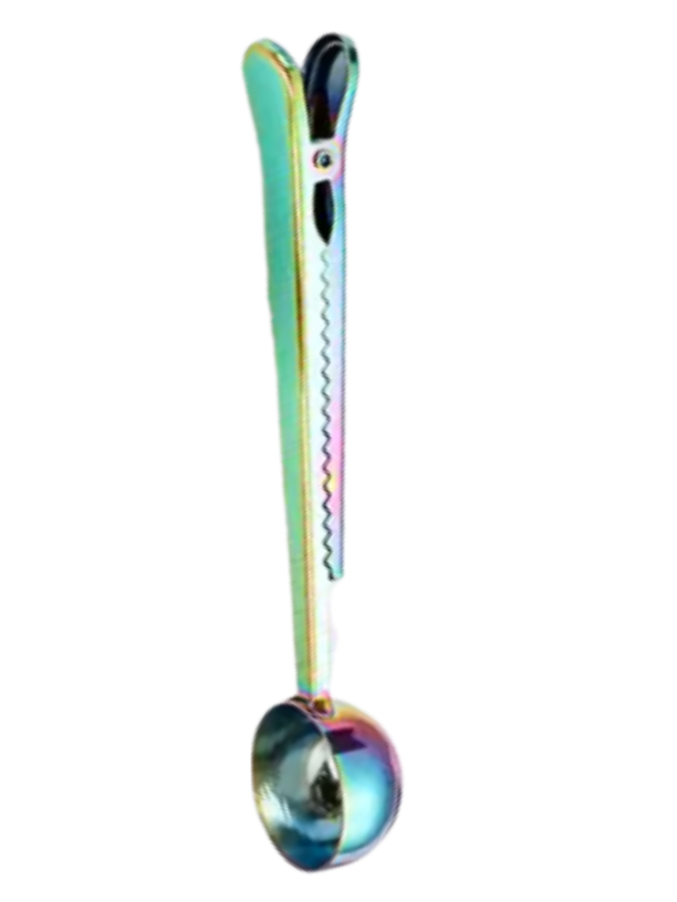 Coffee Scoop /  Bag Clip  Measuring Spoon 2 in 1 Stainless Steel 1 Tbsp. 3 Colors