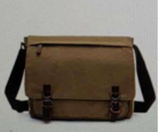 Canvas & Leather Shoulder Messenger Bag - Camel-VS-8645 
