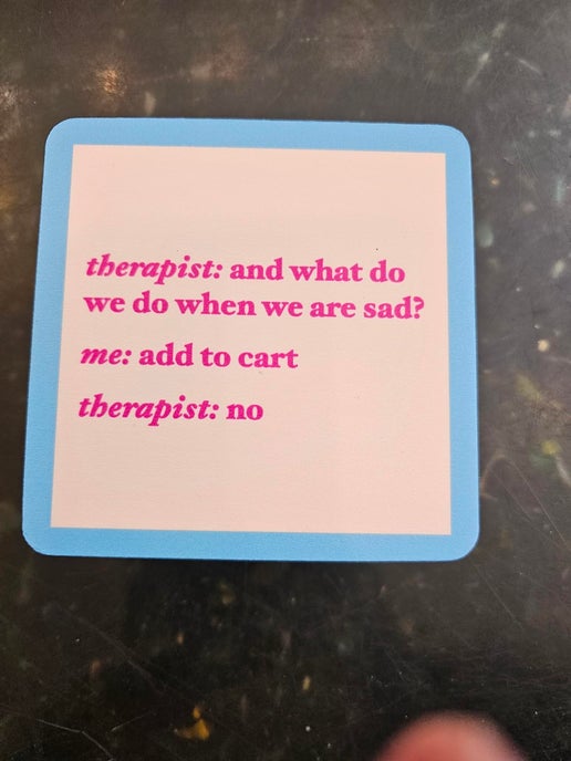 1117-"Add to Cart' Drinks On Me Coaster 