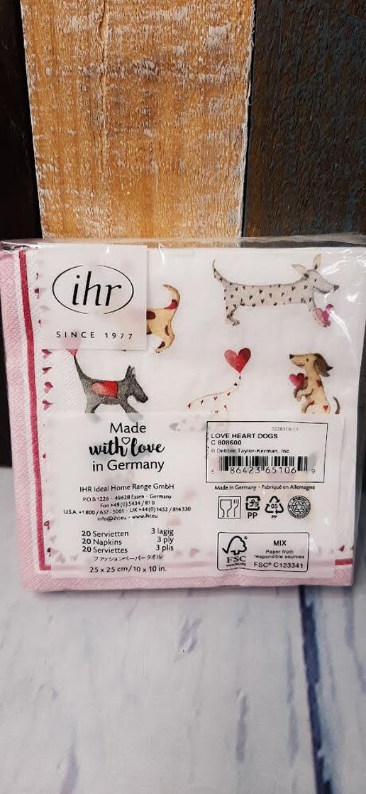 Napkins - Whimsical Valentines Dog Party - 20 pc. 