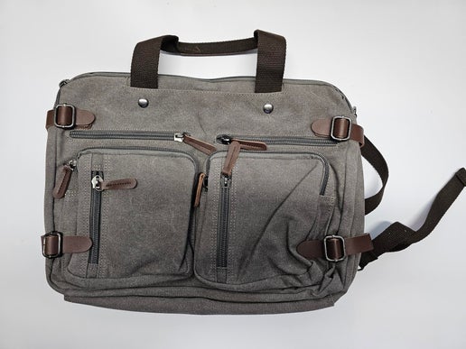 Canvas Computer Bag with Leather accents 