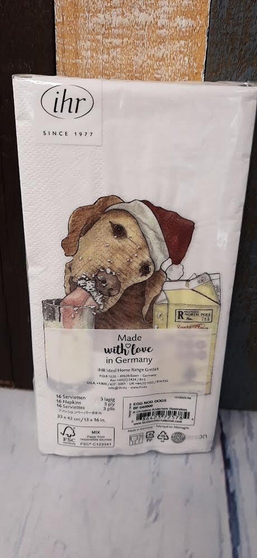 Napkins - Christmas Golden Dog - Eggnog - 16 pc-Bf040800 