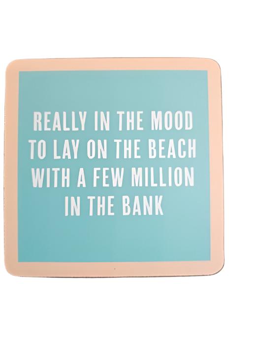 1244-" Lay on the Beach"  Drinks On Me Coaster 