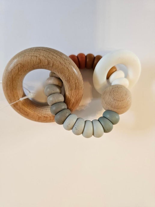 Teether / Rattle - Natural Wooden Baby Rattle 