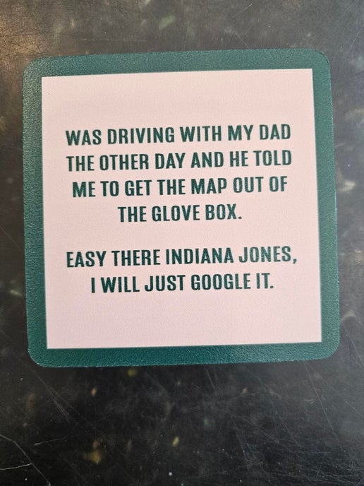 1054- "Indiana Jones"  Drinks On Me Coaster 