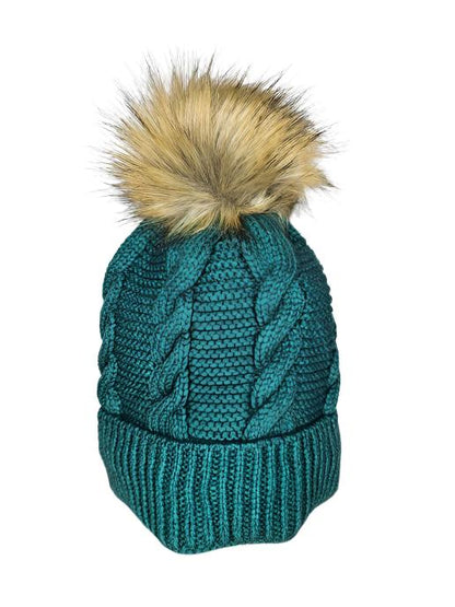 Hat  Multiple Colors  Fleece Lined With Pompom - Toboggan 