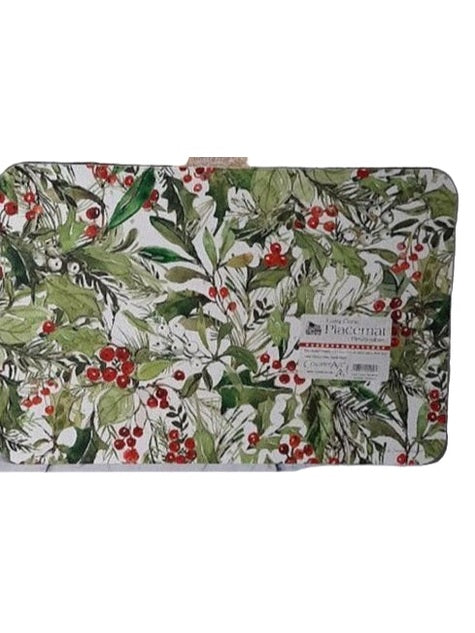 Christmas Blessing-Cardinal Greenery-11x17" Reversible Placemat 