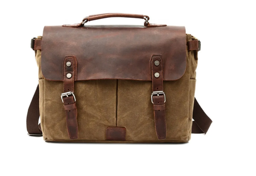 Canvas and Leather Messenger Shoulder Bags 