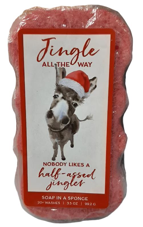 Christmas Soap Sponge-Jingle All The Way- 3.5oz 