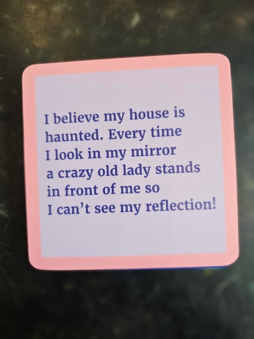 1166- "Haunted House"  Drinks On Me Coaster 