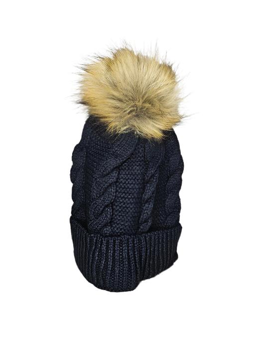 Hat  Multiple Colors  Fleece Lined With Pompom - Toboggan 