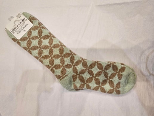 Women's Socks - Mid - Retro Green and Brown 