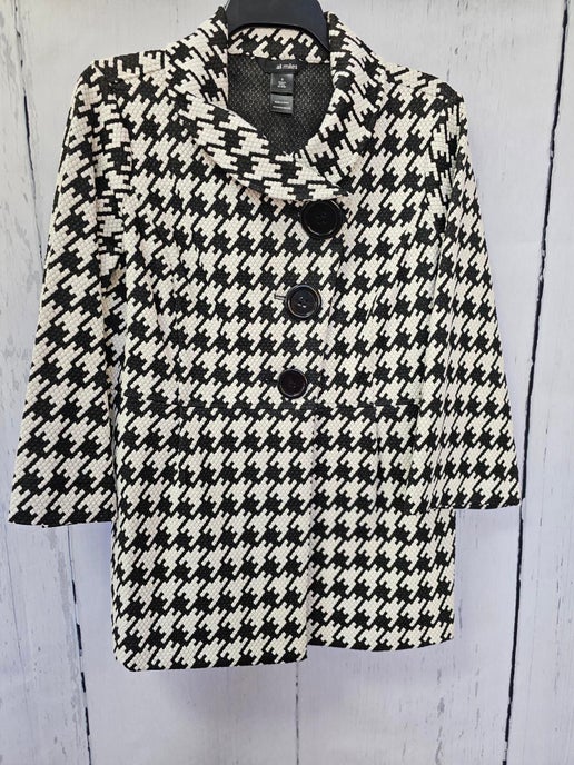 Ali Miles - Women's Hounds tooth Button front Knit Jacket 