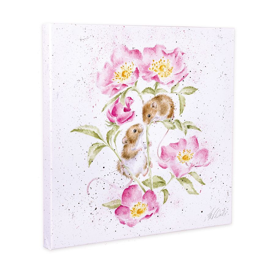 Wrendale Canvas Art CS207 Mouse Flowers 