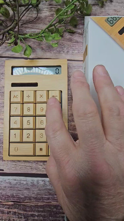 Bamboo Wooden Solar Calculator