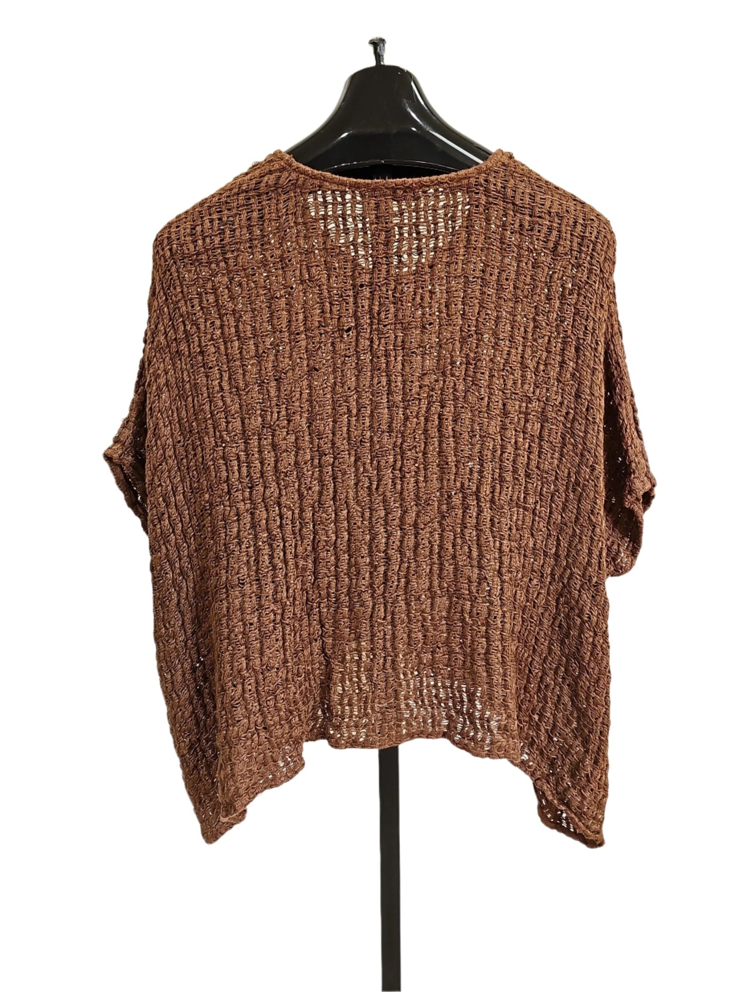 Sweater Pullover Pecan Knit Linen Long Sleeve Women's One Size 144041