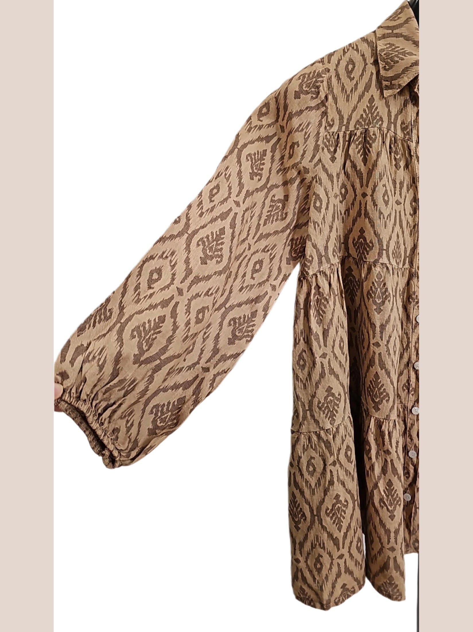 Dress Camello 5 Button Front Long Sleeve Women's One Size E2067