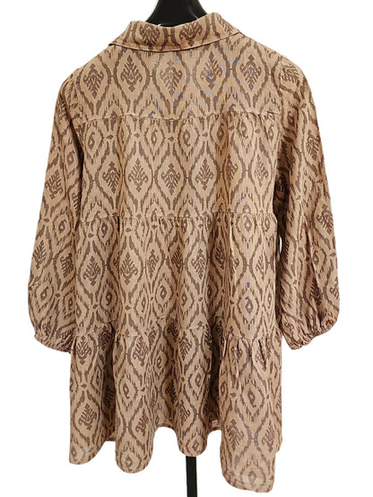 Dress Camello 5 Button Front Long Sleeve Women's One Size E2067